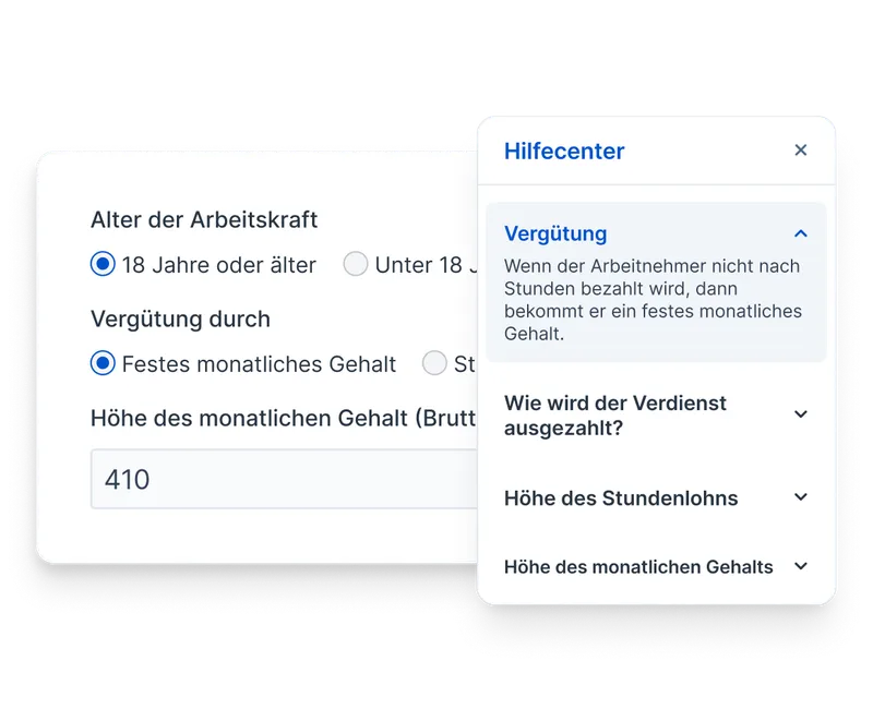 Inhaltsbasierte Hilfe in Fastdocs Formular